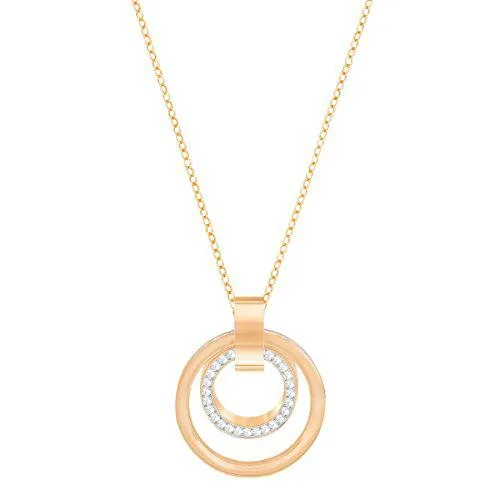 Swarovski Colgante Hollow, Blanco, Baño en Tono Oro Rosa