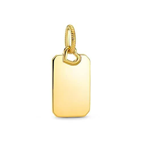 Pandora Colgante rectangular grabado de aleación de metal chapado en oro de 14 quilates, 368611C00