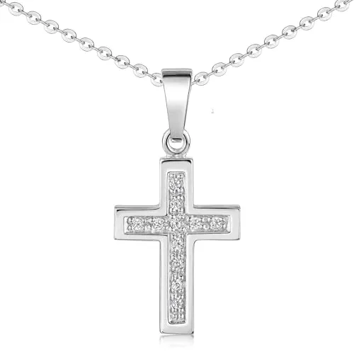 MATERIA by Matthias Wagner Cruz Colgante de Plata de Ley 925 con Zirconia