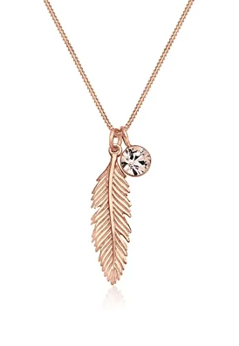 Elli Collar Colgante Boho de Plumas para Mujer, co
