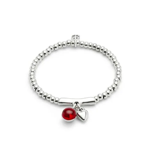 UNO de 50 Pulsera De Bolas Bañadas En Plata De Ley