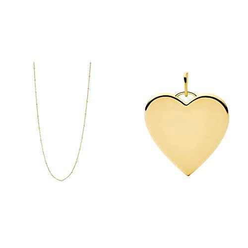 Fossil Collares Acero Inoxidable Mujer, sin Piedras Preciosas