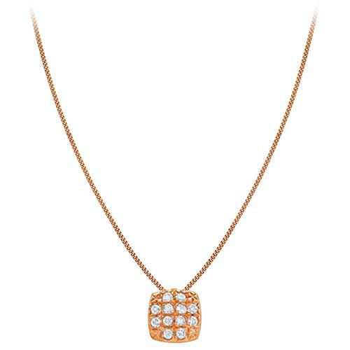 Carissima Gold Cadena con colgante de oro bicolor de 9K, 46 cm