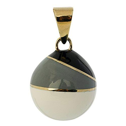 Babylonia - Colgante de bola, color blanco, gris y negro