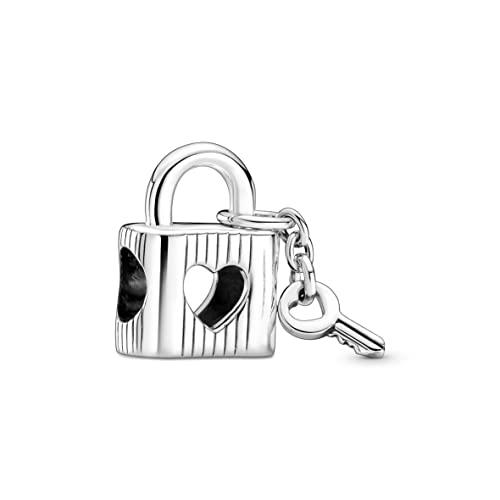 Pandora 790095C01 - Colgante de plata de ley con candado y llave de corazón