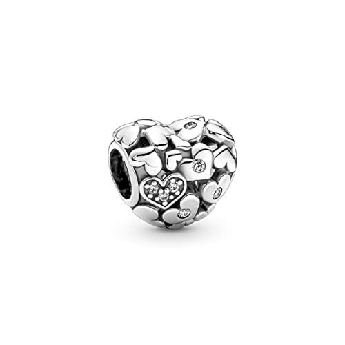Pandora 791061C01 - Colgante de plata de ley con diseño de corazón abierto y circonitas cúbicas