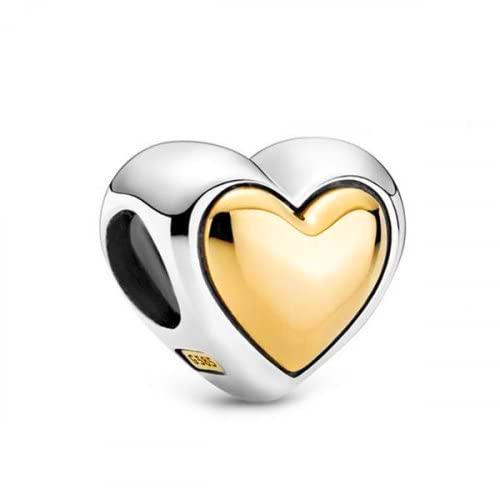 Charm Pandora 799415C00 corazón cúpula dorada