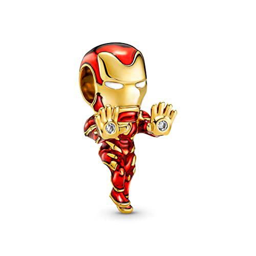 PANDORA Colgante Marvel &quot;Iron Man&quot; de plata chapada en oro 760268C01.