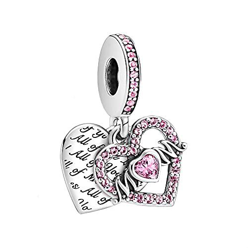 Pandora Corazón &amp; Mum 799402C01 - Colgante de plata de ley con circonitas