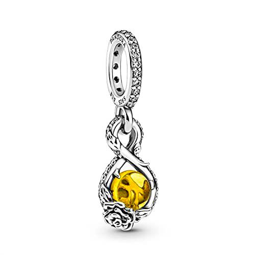 Pandora Disney Belle 399525C01 - Colgante de plata de ley con cristal amarillo de la colección Disney x Pandora