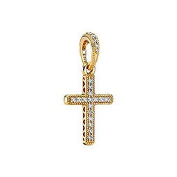 Sparkling Cross Pendant, talla única, Oro 14 K, Sin otros materiales