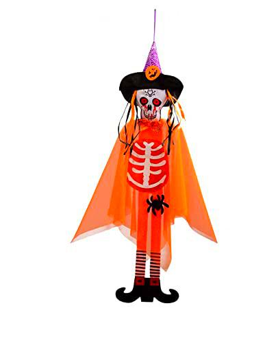 Esqueleto colgante naranja en felt w/tiene etiqueta