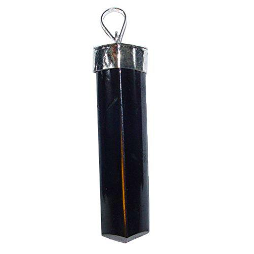 Joyas Janni Colgante Tourmaline Black Schörl XL Pulido Punta Pulida como un Colgante con tapón de Color Plateado Aprox
