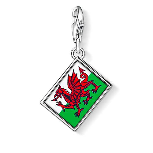 Thomas Sabo - Gales Bandera Colgante de Plata Verde/Rojo/Blanco esmaltado 1083-007-6
