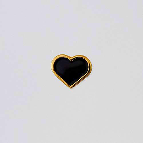 Design Letters Colgante de corazón esmaltado negro (dorado)