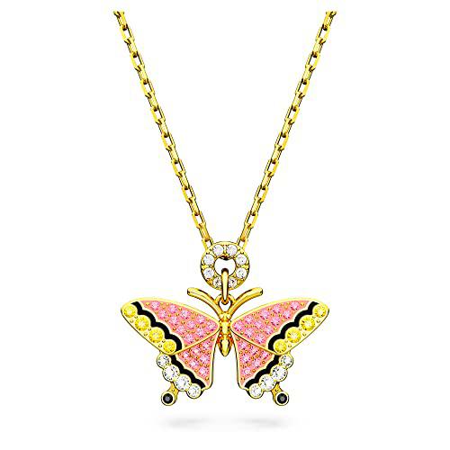 Swarovski Colgante Idyllia, Mariposa, Multicolor, Baño Tono Oro