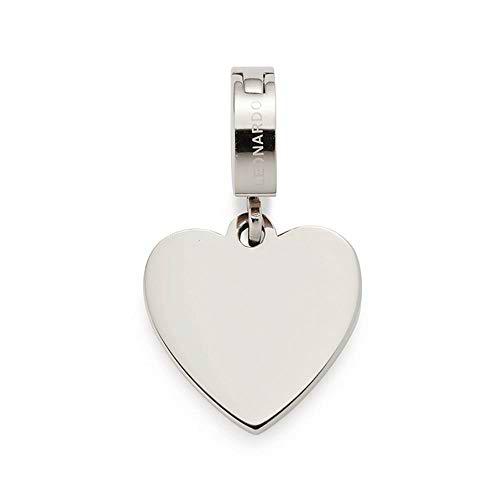 Leonardo Jana 019580 - Colgante con forma de corazón de acero inoxidable en color plata