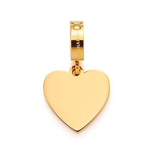 Leonardo Jana 019581 - Colgante con forma de corazón de acero inoxidable en color dorado