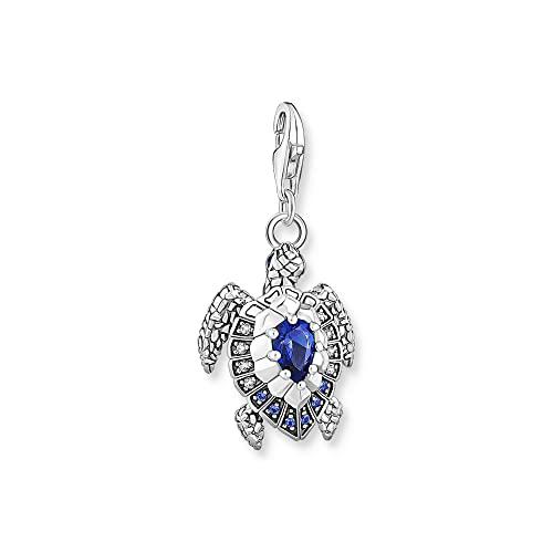 Thomas Sabo 1897-667-1 - Colgante de tortuga con piedras de plata de ley en color plateado y azul