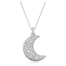 Swarovski Colgante luna, color blanco, chapado en rodio