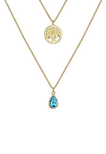 Elli Collar con colgante de mujer con vermeil, 40 cm