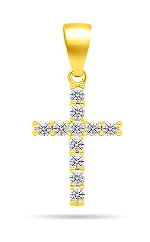 Brilio Colgante Modern Gold-Plated Pendant with zircons Cross PT69Y sBS2242 Marca