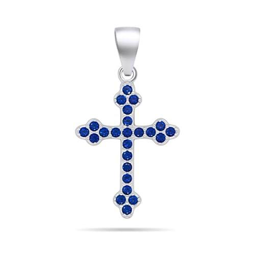 Brilio Colgante Silver Pendant with Blue zircons Cross PT84WB sBS2964 Marca