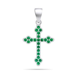 Brilio Colgante Silver Pendant with Green zircons Cross PT84WG sBS2965 Marca