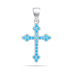 Brilio Colgante Silver Pendant with Blue zircons Cross PT84WAQ sBS2963 Marca