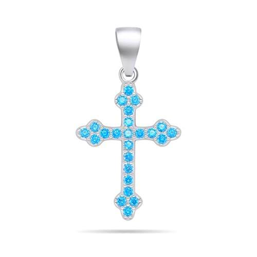 Brilio Colgante Silver Pendant with Blue zircons Cross PT84WAQ sBS2963 Marca