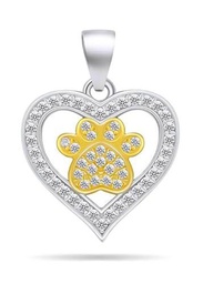 Brilio Colgante Beautiful Bicolor Pendant with zircons Heart with Paw PT107WY sBS2312 Marca