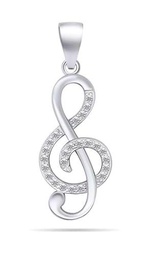 Brilio Colgante Charming Sterling Silver Pendant with zircons Treble Clef PT65W sBS2223 Marca