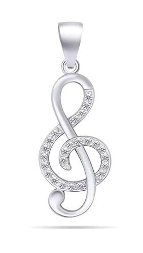 Brilio Colgante Charming Sterling Silver Pendant with zircons Treble Clef PT65W sBS2223 Marca