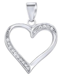 Silvego Colgante Silver Heart Pendant with Clear zircons LPS2091 sSL3544 Marca