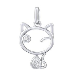 Silvego Colgante Gentle Silver Pendant Cat Betty with Clear zircons MW15320P sSL3729 Marca