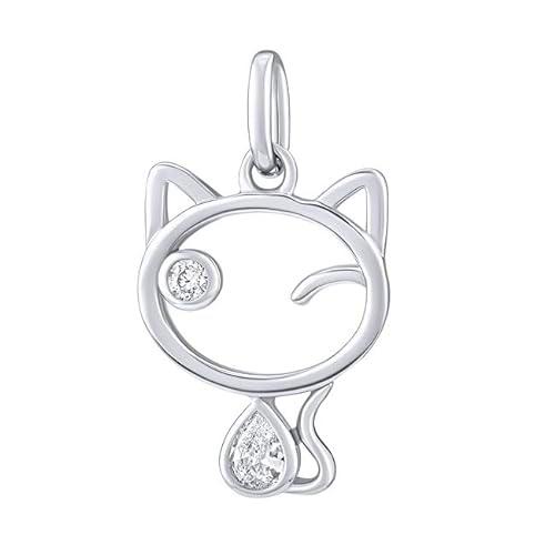 Silvego Colgante Gentle Silver Pendant Cat Betty with Clear zircons MW15320P sSL3729 Marca