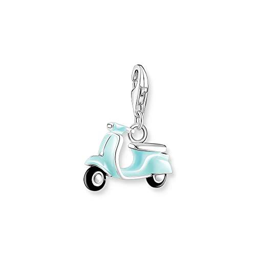THOMAS SABO Colgante turquesa de plata de ley 925 con diseño de scooter tridimensional vintage