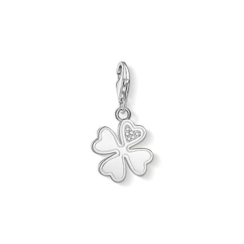 THOMAS SABO 1733-051-14 - Colgante de trébol de plata de ley 925 con circonitas cúbicas (26 x 14 mm)