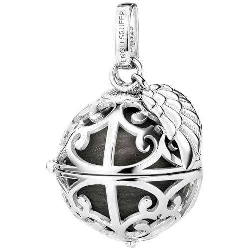 Engelsrufer Colgante para mujer con alas de plata de ley con bola de sonido intercambiable M en color nácar gris