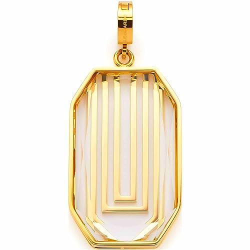 Leonardo Jewels Clip&amp;Mix 023262 Nova - Colgante rectangular de acero inoxidable con cristal brillante
