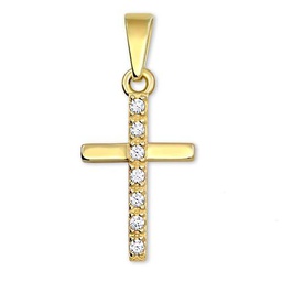 Brilio Colgante Pendant Cross of Yellow Gold with Crystals 249 001 00565 sBR1369 Marca