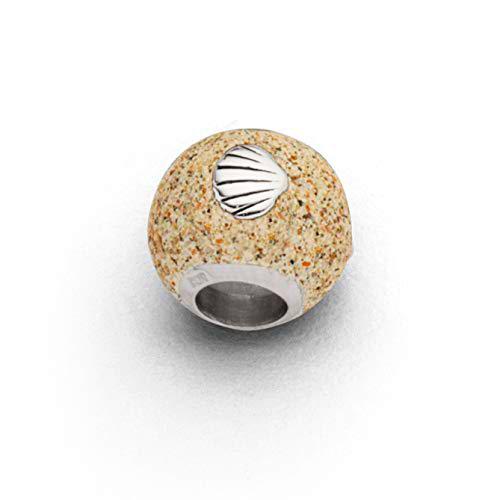 DUR Colgante para mujer con perla intercambiable de arena de playa de plata de ley en color plata y arena