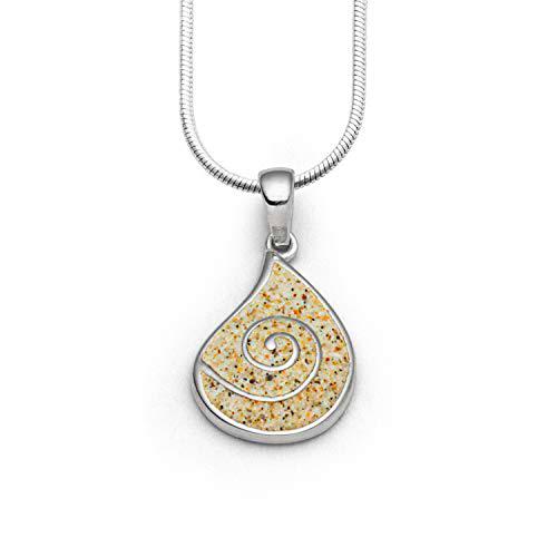 DUR Colgante para mujer de gota de arena de plata de ley en color plata y arena