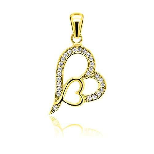 Brilio Colgante Charming Gilded Heart Pendant with zircons PT10Y sBS1090 Marca