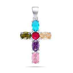 Brilio Colgante Stylish Silver Pendant with zircons Cross PT118W sBS2947 Marca