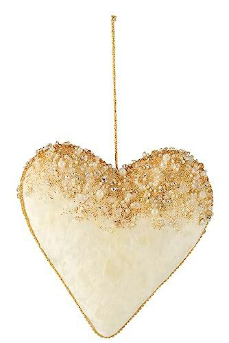 J-Line - Lámpara colgante con forma de corazón y terciopelo con purpurina