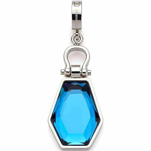 Leonardo Jewels Jane Clip&amp;Mix 023264 - Colgante de acero inoxidable plateado con cristal azul