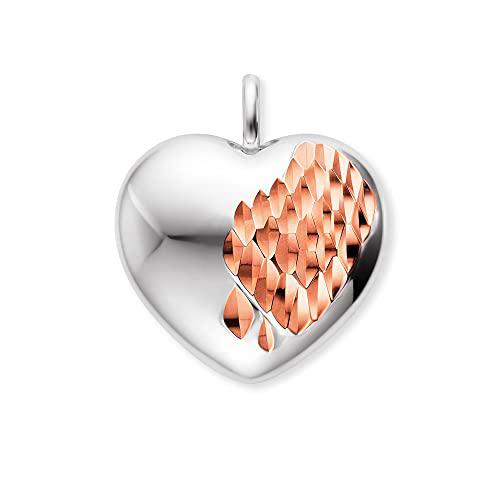 Engelsrufer Colgante de corazón para mujer de plata de ley en bicolor plata y oro rosa