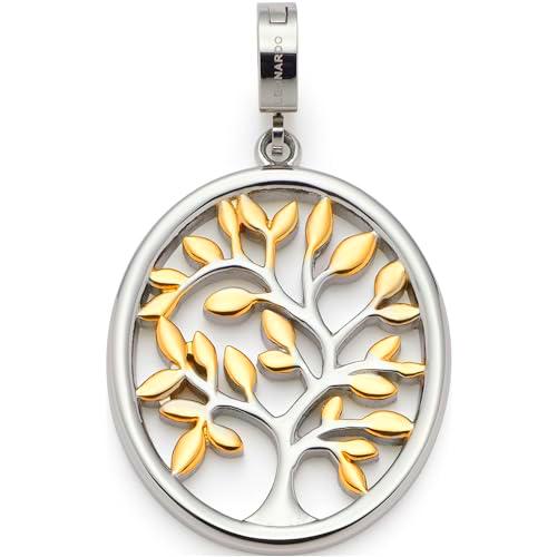Leonardo Jewels Clip&amp;Mix 023620 - Colgante de acero inoxidable con diseño de árbol de la vida en bicolor