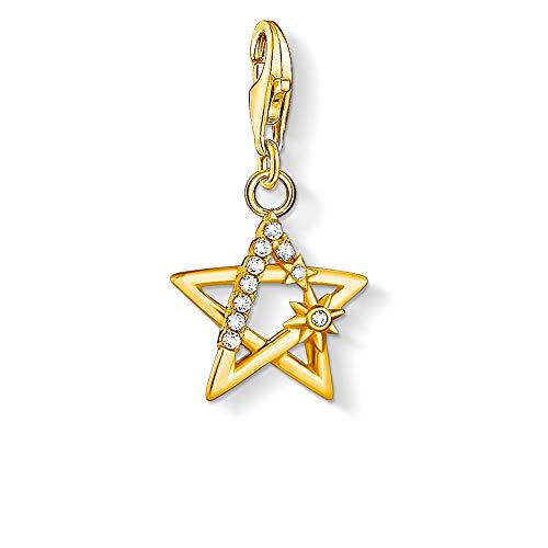 Thomas Sabo - Colgante de Plata de Ley chapada en Oro con circonita cúbica y Estrella con Piedras